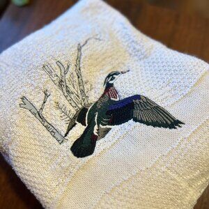 Vintage Fieldmaster Embroidered Duck Knit Sweater: Cabincore | Duck Hunting (L)